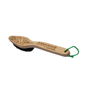 Pongoose Sloper-Doper climbing and bouldering brush image - manufactured in the UK with beech wood and horse hair bristles, and a unique laser etched design.