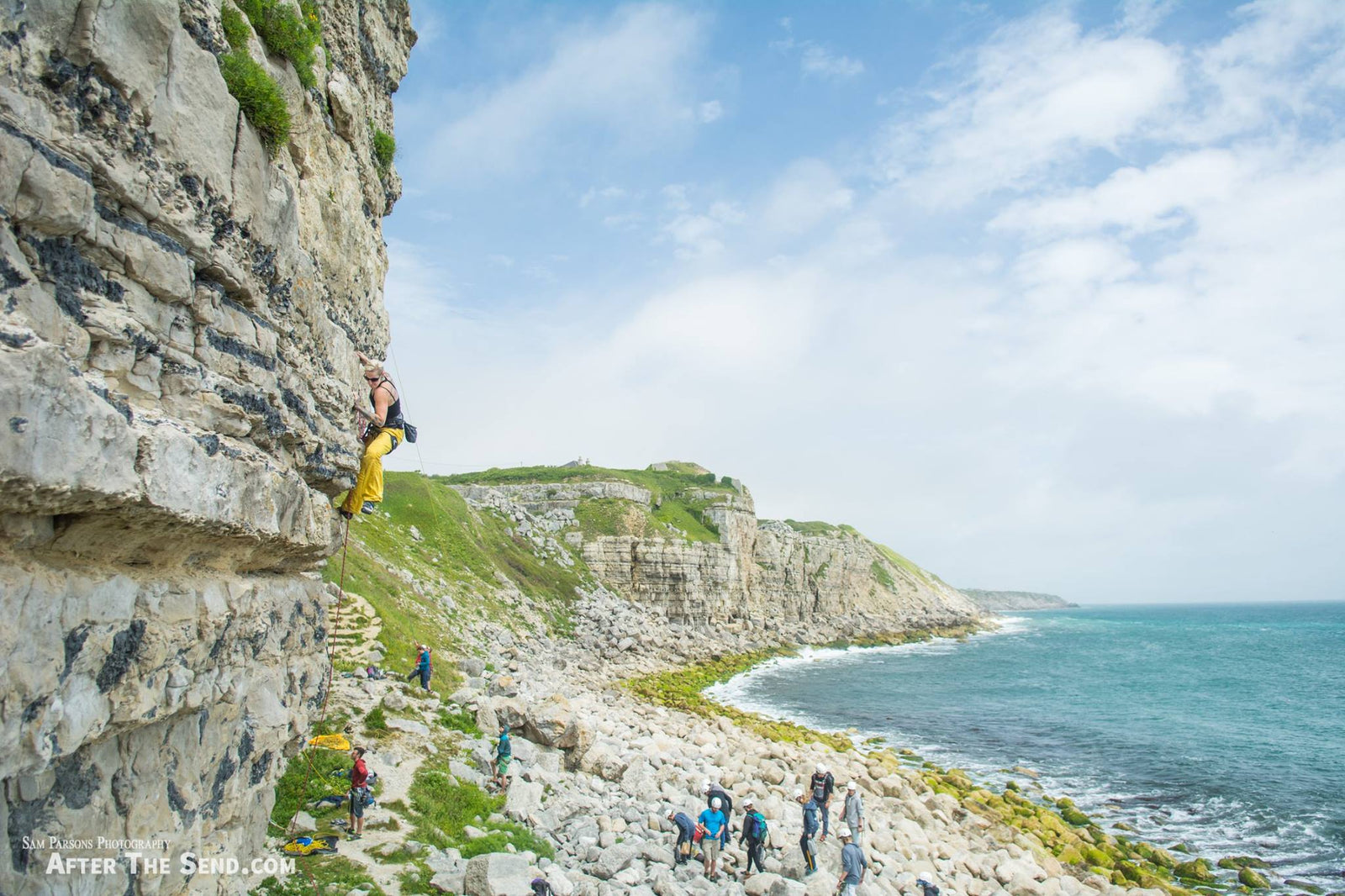 Pongoose blog - climbing with Crohn's Disease image of climber at Cheyne Weares, Portland