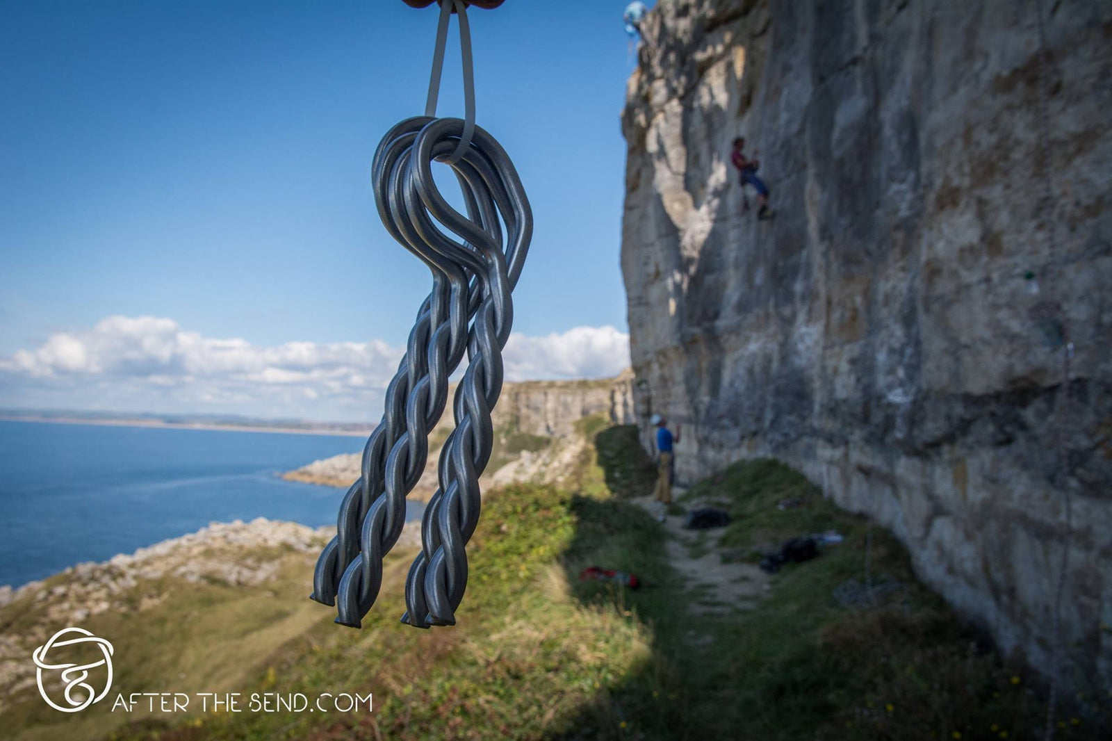 Pongoose Blog - Battleship crag, Portland UK, bolt fairy blog, image of new p bolts