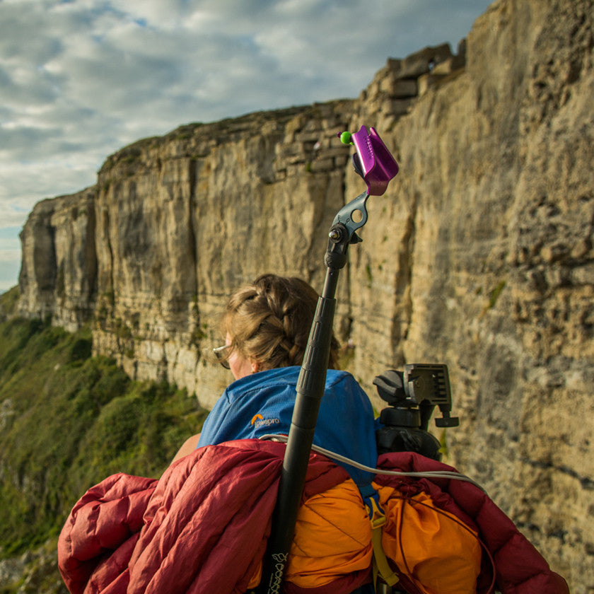 Pongoose Climber 700 shown in backpack at Blacknor South, Portland, UK
