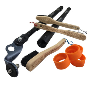 Pongoose Brushing Stick 550+ with Extender 550+, 3 x Threaded Brushes and 2 x Coupling Bands (bundle)