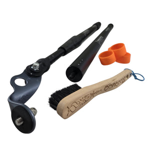 Pongoose Brushing Stick 550+ with Extender 550+, Mini-Me Threaded Brush and two Coupling Bands (bundle)