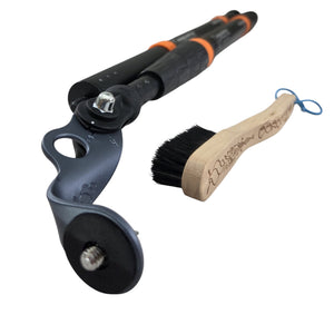 Pongoose Brushing Stick 550+ with Extender 550+, Mini-Me Threaded Brush and two Coupling Bands (bundle)